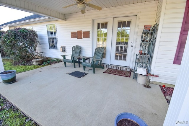 view of patio / terrace featuring ceiling fan