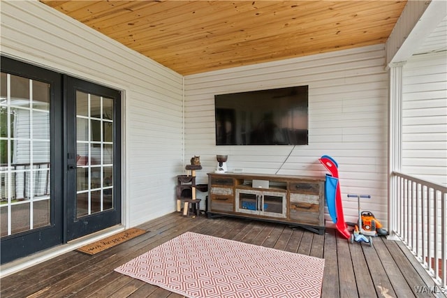 deck featuring french doors