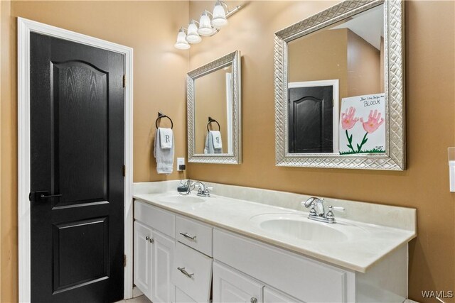 bathroom with double vanity