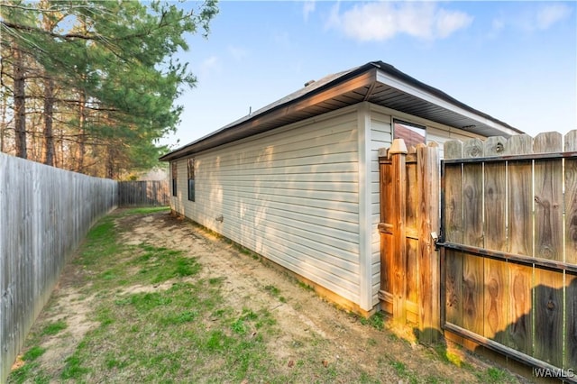 view of home's exterior featuring a fenced backyard