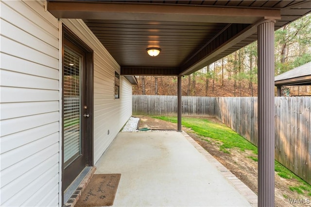 view of patio with a fenced backyard