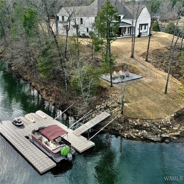 exterior space featuring a water view