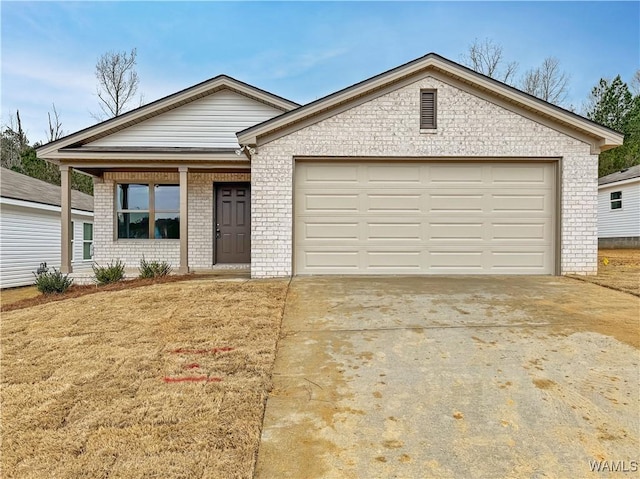 single story home featuring a garage