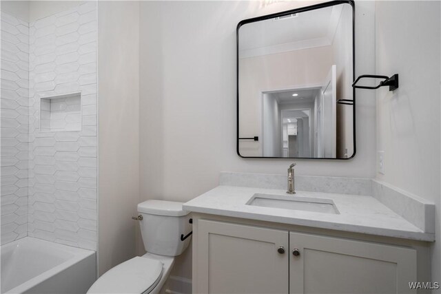 13947 Glenview Dr, Northport, AL 35475 - bathroom featuring tub / shower combination, toilet, and vanity