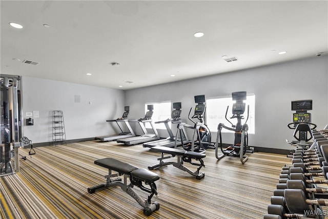 680 6th Ave NE Unit 3310, Tuscaloosa, AL 35404 - exercise room with carpet flooring, recessed lighting, and baseboards