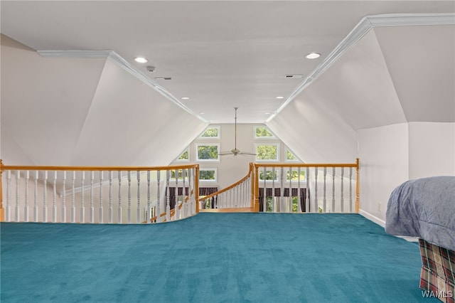 4184 Graves Gap Rd, Hayden, AL 35079 - bonus room with lofted ceiling, a ceiling fan, recessed lighting, and carpet flooring