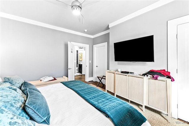 bedroom featuring ornamental molding