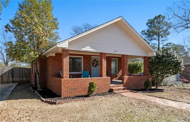 bungalow featuring covered porch