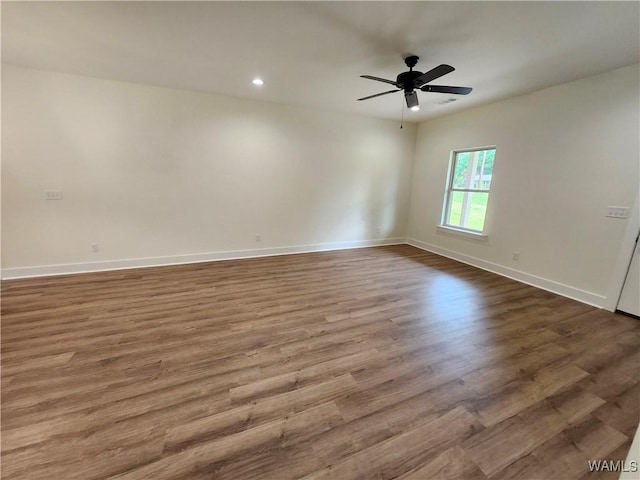 195 Lecroy Cir, Brent, AL 35034 - spare room featuring ceiling fan, wood finished floors, baseboards, and recessed lighting