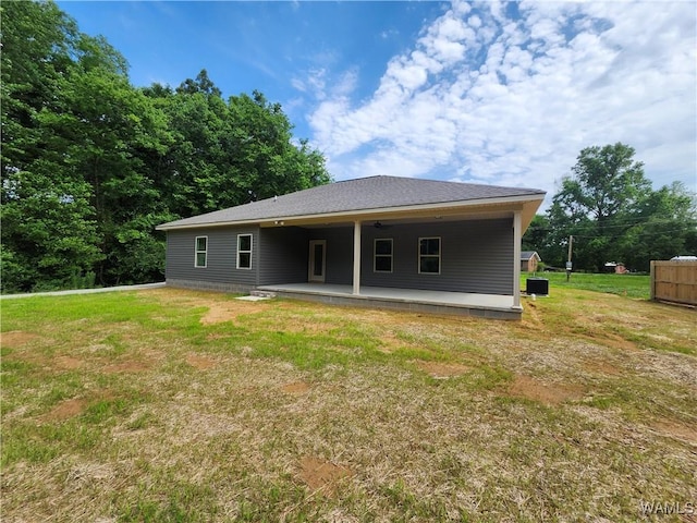 195 Lecroy Cir, Brent, AL 35034 - back of property with a lawn, a ceiling fan, and a patio