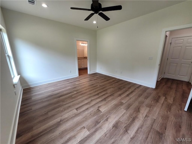 195 Lecroy Cir, Brent, AL 35034 - unfurnished room featuring wood finished floors, a ceiling fan, baseboards, and recessed lighting