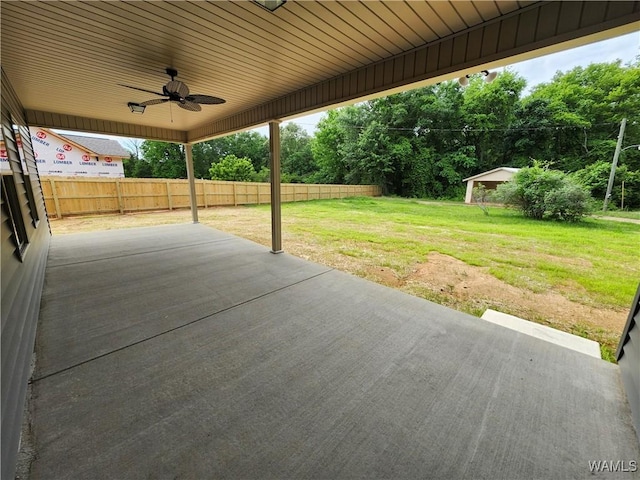 195 Lecroy Cir, Brent, AL 35034 - view of patio featuring ceiling fan and view of scattered trees