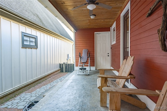 view of patio / terrace with ceiling fan