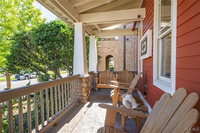 exterior space featuring covered porch