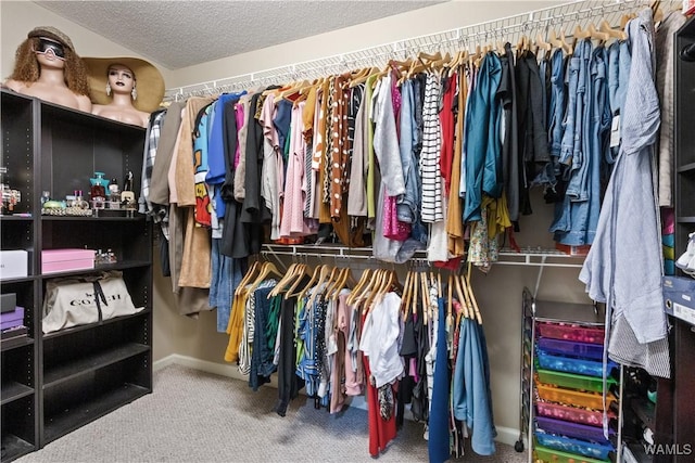 spacious closet with carpet floors