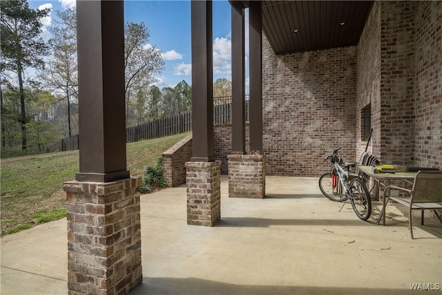 view of patio with fence