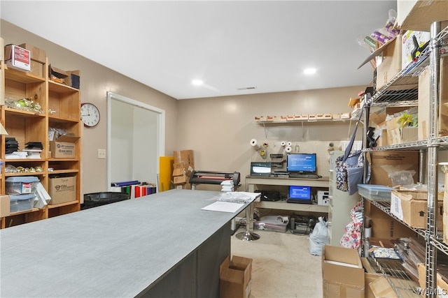 view of carpeted office