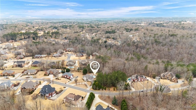 aerial view with a residential view