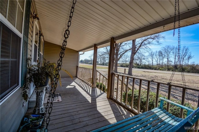 wooden deck with covered porch