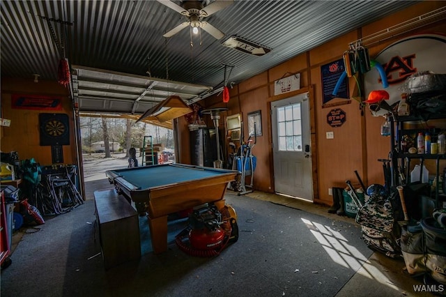 game room with pool table