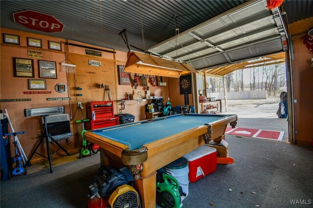 game room with pool table