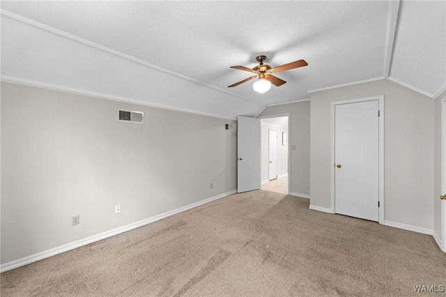 12863 N Country Dr, Tuscaloosa, AL 35475 - bonus room with visible vents, ceiling fan, carpet, and lofted ceiling