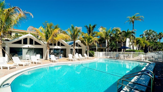 view of pool featuring a patio area