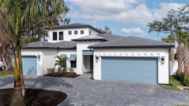 view of front of home with a garage