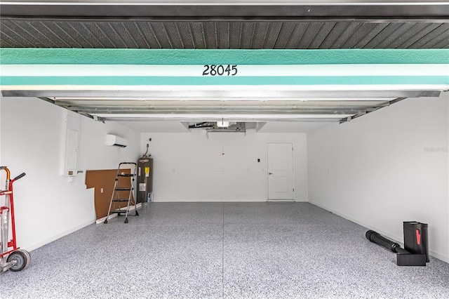 garage with electric water heater