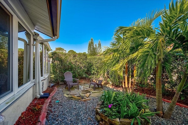 view of yard with a patio area