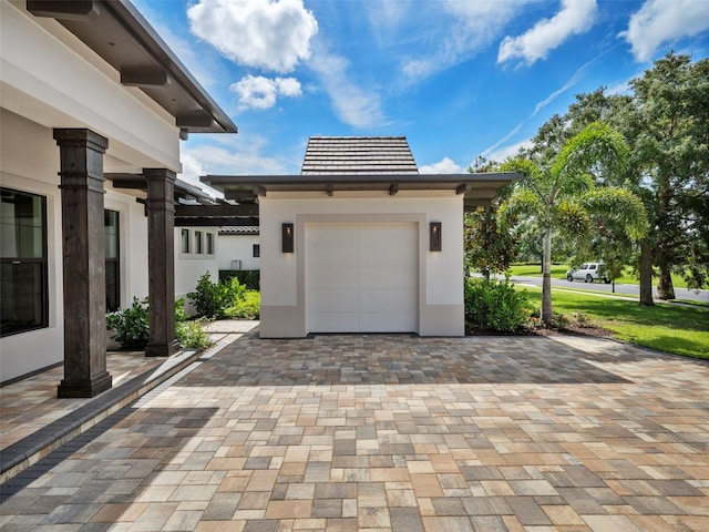 view of garage