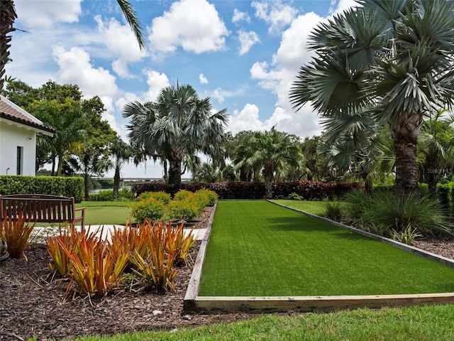 view of home's community featuring a lawn