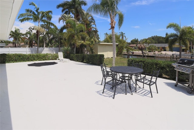 view of patio featuring grilling area