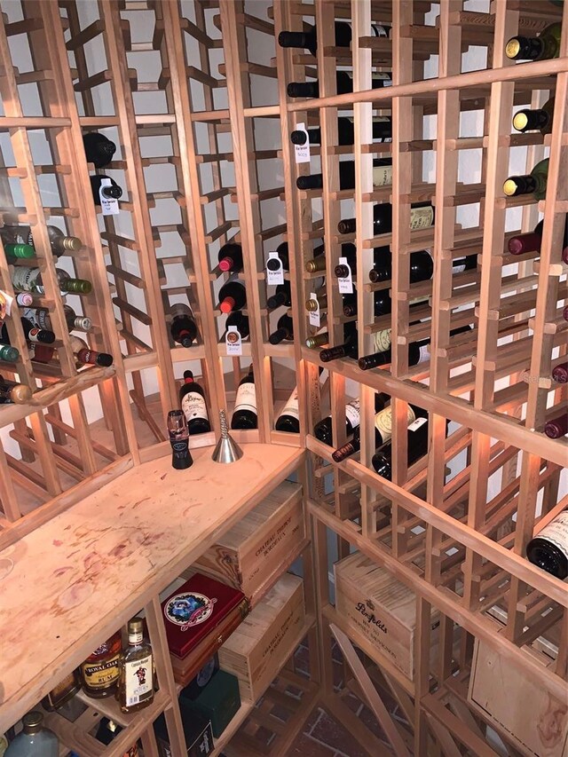 view of wine cellar