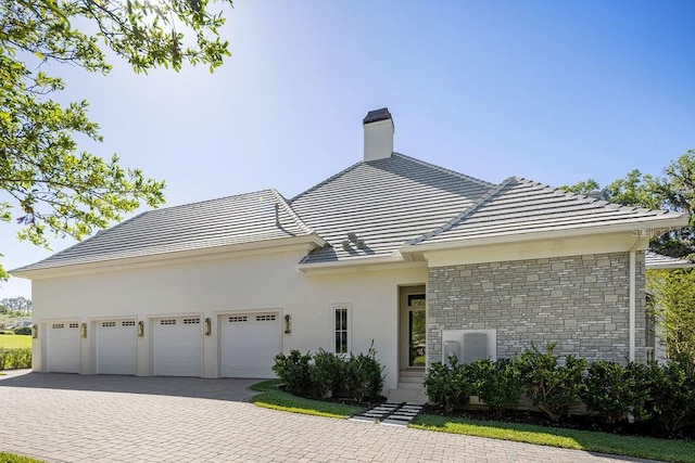 view of front of house with a garage