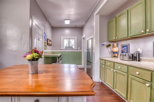 dining room with dark hardwood / wood-style floors