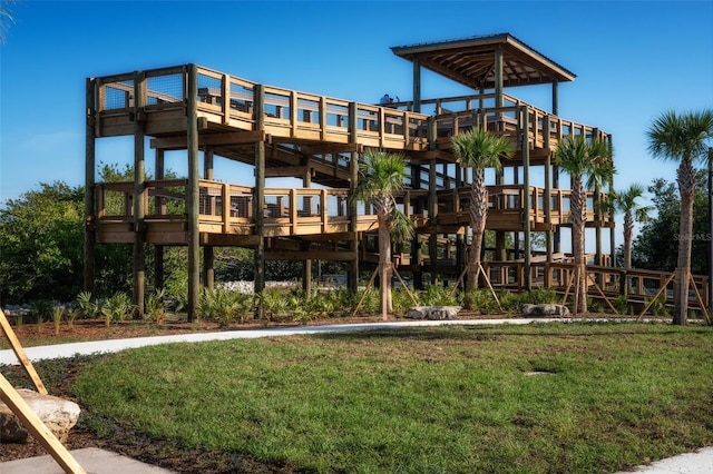 view of playground featuring a yard