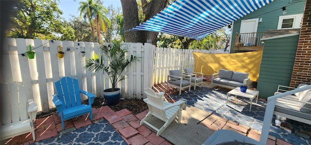 view of patio / terrace featuring an outdoor hangout area