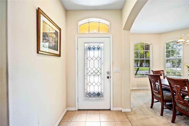 view of tiled foyer