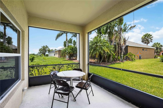 view of sunroom