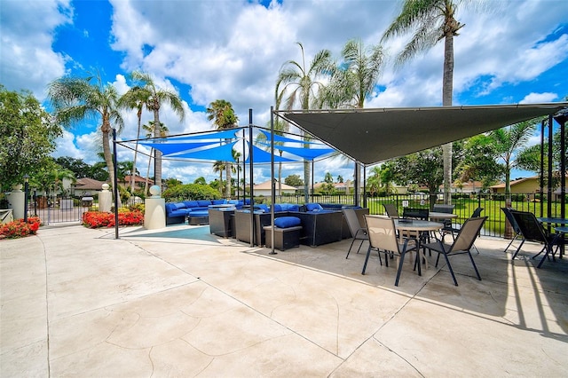 view of patio featuring an outdoor living space