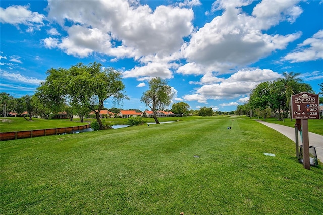 surrounding community featuring a lawn