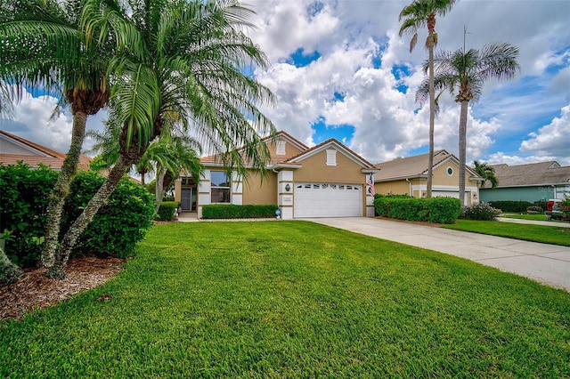 view of front of house with a front lawn