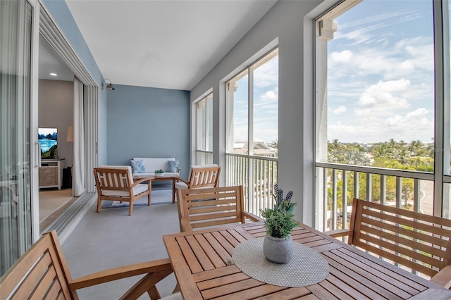 view of sunroom