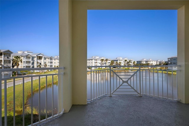 balcony with a water view