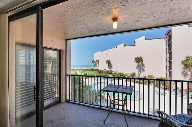 balcony with a water view