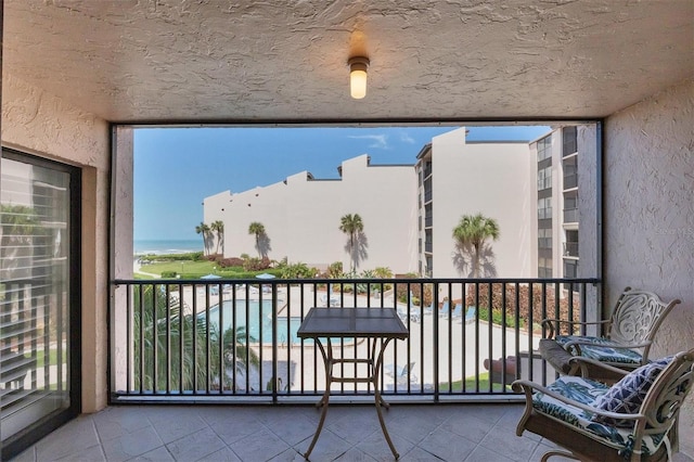 balcony with a water view