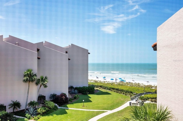 property view of water with a beach view