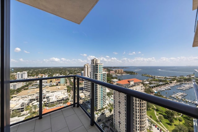 balcony with a water view