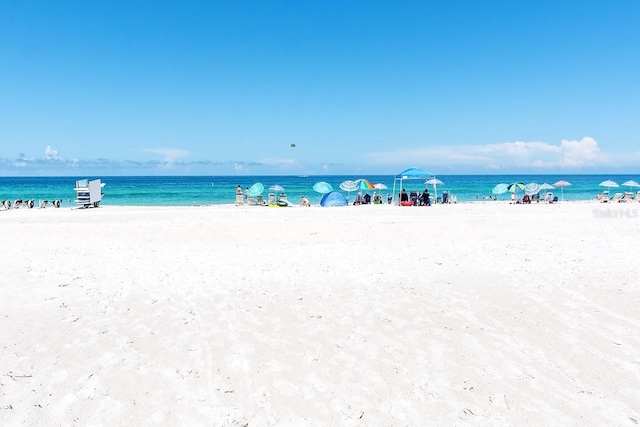 property view of water with a beach view